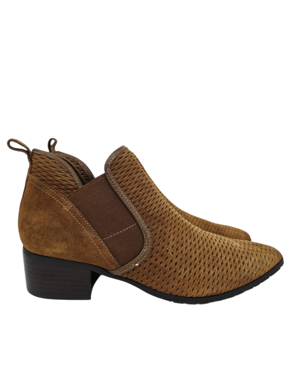 Donald Pliner Darla Booties Suede Mesh Brown 8.5